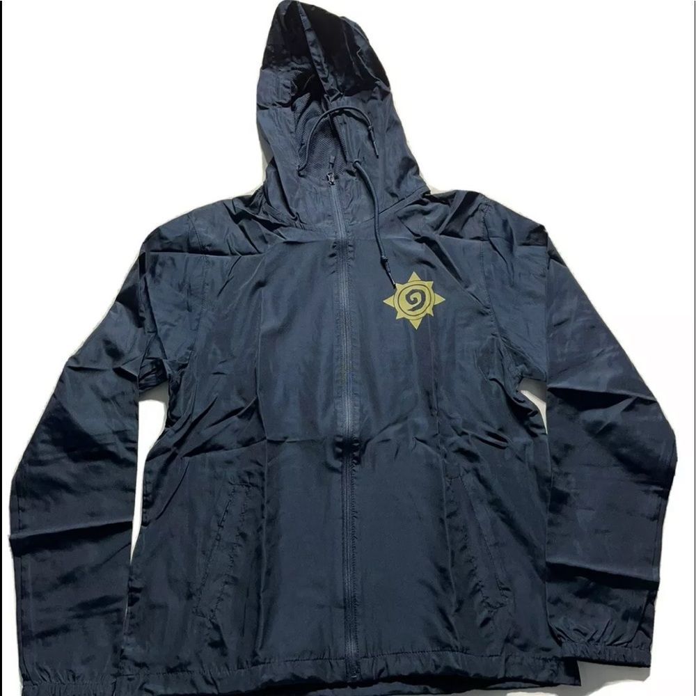 Men's J!NX Navy Hearthstone Full-Zip Windbreaker Hoodie Jacket size small
